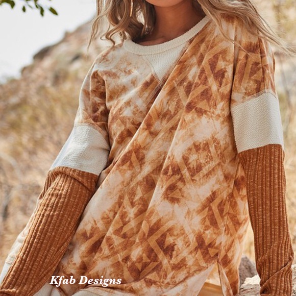 ❤️LAST! Boho Contrast Detail Aztec Print Top! - Picture 10 of 10